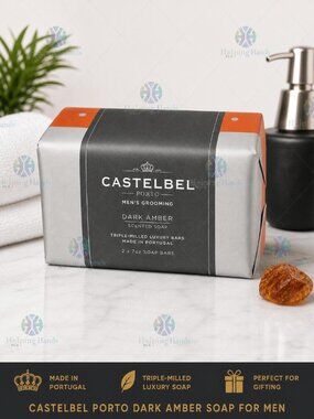 Castelbel Porto Dark Amber 2 x 7oz Soap Bars for Men - Made in Portugal